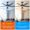 ocioc Ceiling Fans with Lights, 52 inch Black Ceiling Fan