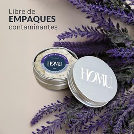 Homu | 1 Pieza Desodorante Natural Zero Waste Con Lata Lavanda Silvestre Regular - Fórmula original para todo tipo de piel (con Bicarbonato de sodio) - Cont. 55 grs. (Lavanda Silvestre Regular)