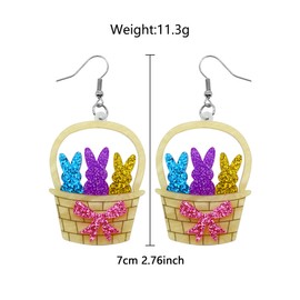 Hcvone Easter Gifts For Women Girls Easter Bunny Earrings Novelty Rabbit Egg Gnome Shaped Dangle Earrings Cute Cartoon Ear Decoration Gifts (6)