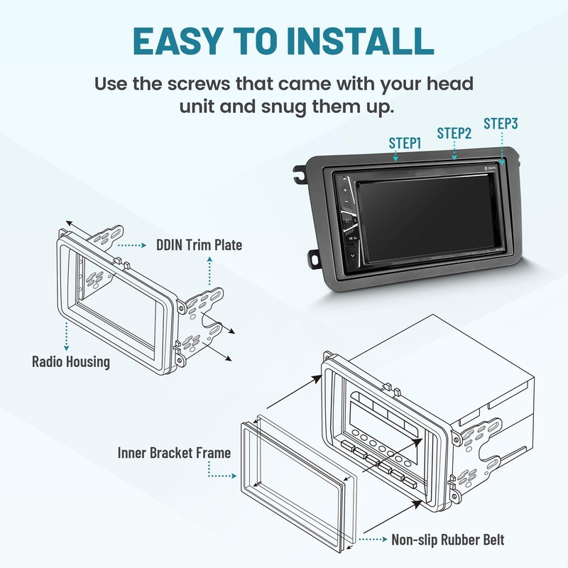 NuIth Double DIN Radio Dash Kit W/Radio Wire Harness for