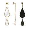 OUSHUAI Gold Teardrop Mirror Set,5pcs Drop Shape Wall Mirror,Gold Tear