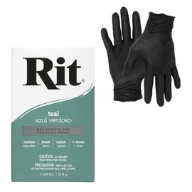 Dye – Rit Powder Single Pack for Fabric Dye for Crafting, Clothing, and Décor – with Artisx Nitrile Gloves Included (Teal)