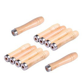 LATRAT Pack of 10 Wooden Handle File Wooden Handles Wooden Wheelbarrow Handles Wooden Handles Hoof Rasp Wood File Long 9 cm and 4 mm Hole for Files, Rasps and Chisels