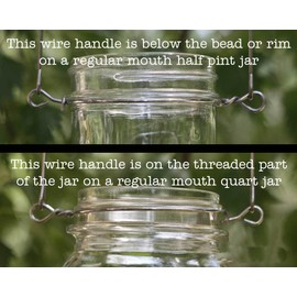 Stainless Steel Wire Handles for Mason, Ball, Canning Jars (6 Pack, Regular Mouth)