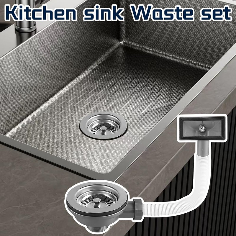 KQWVZ Stainless Steel Strainer Basket Valve, Kitchen Sink Drain Set,