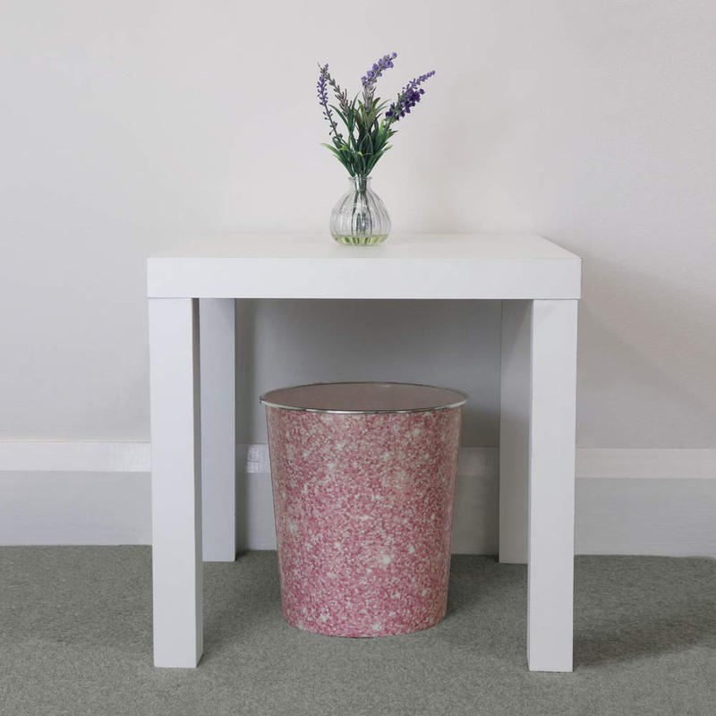 JVL Small Pink Sparkle Waste Paper Bin, 24.5cm x 26.5cm