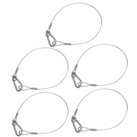 Rissey Security Wire, DJ Light, Fixed Cable, Fall Prevention Wire, For Stage Lighting, Fall Prevention, Load Capacity: 88.2 lbs (40 kg) (5 Pieces, Diameter 0.8 inch (2 mm), Length 19.7 inches (50 cm), Silver
