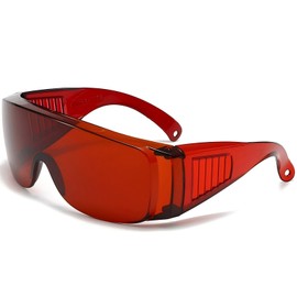 Goggles Lab Safety Glasses,Over The Glasses Design and Anti-Fog UV Protection Work Goggles ANSI Z87,Idea for Shooting Construction Work Protective Eyewear (Red)