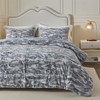 Jameswish Faux Fur Duvet Cover Set Ultra Soft Marbled Ivory