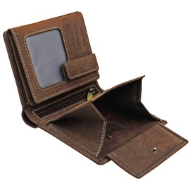 Fa.Volmer® Men's Genuine Leather Wallet with RFID Protection Brown