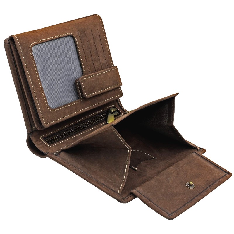 Fa.Volmer® Men's Genuine Leather Wallet with RFID Protection Brown