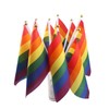 Mini Handheld Flags with Waving Sticks [Rainbow, Pack of 1]