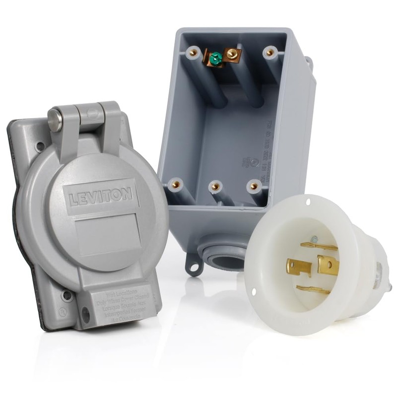 Leviton 30 Amp Generator Power Cord Inlet Kit, 37830-KIT
