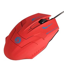 Mouse Gamer de Trasmisión Rápida, ProOffice, MXPOF-001, Tipo 5D, Alámbrico, Rojo, 3 BotonesRueda Desplazamiento, Láser Óptico.                        