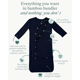 PurComfy Supersoft Baby Sleeper Gowns, Premium Bamboo Viscose Infant Nightgown Sleepers Snap Bundlers 3-6 Month