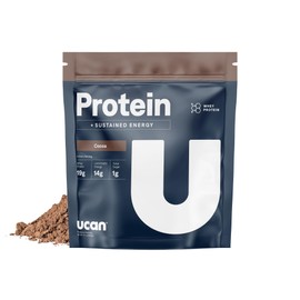 UCAN Energy + Whey Protein Powder - 19g Per Serving with Amino Acids EAAs & BCCAs - Keto Protein Powder - No Added Sugar, Gluten-Free - Cocoa - 12 Servings