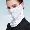 Breathable High-Elastic UV Protection Face Cover Mask for Golf, Hiking, and Outdoor Summer Activities White