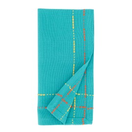 SARO LIFESTYLE Fiesta Collection Dobby Border Table Napkins (Set of 4), 18", Turquoise
