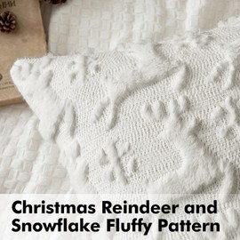MIULEE Christmas Reindeer and Snowflakes Pillow Covers 18x18 Inch Pure White Throw Pillows Set of 2 Decorative Soft Fluffy Pillowcases for Home Decors Couch Sofa Livingroom Bed