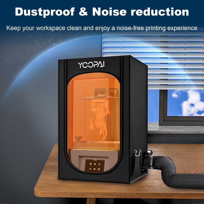 Resin 3D Printer Enclosure with Ventilation Kit & LED Light,