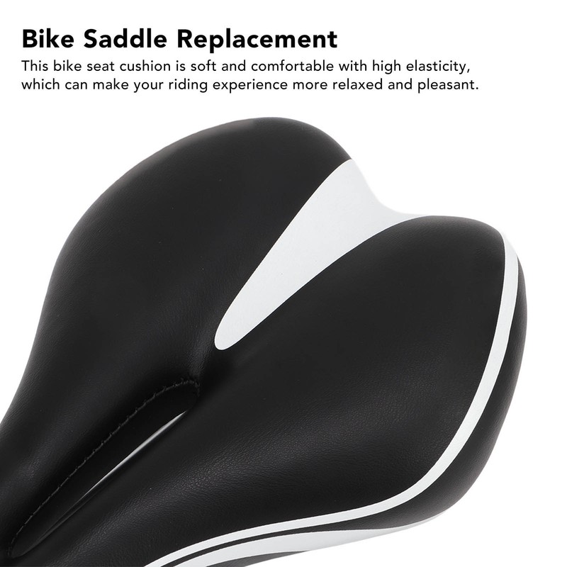 Silicone Bike Saddle Breathable Shock Absorption Black White Mountain Bike