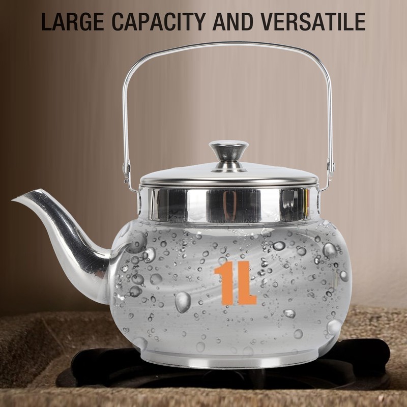 Stainless Steel Teapot with Removable Filter Metal Tea Kettle Coffee