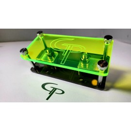 GP Car Audio Single spot ANL Fuse Block Holder Lug Style Black w Neon Green Top