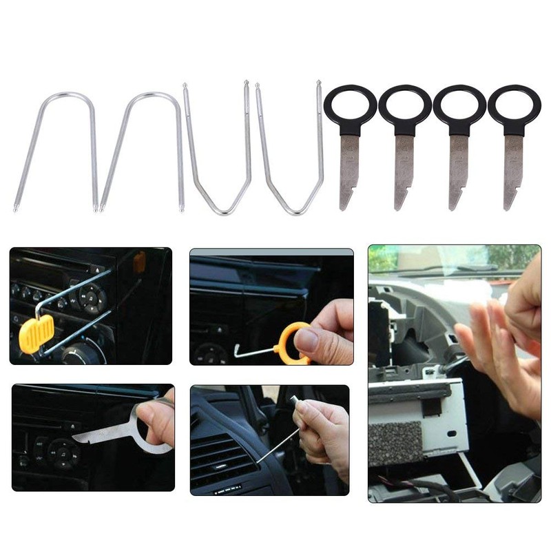 Qiilu Universal Removal Tool, 20 Pieces Universal Car Audio Stereo