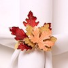 Mokylor 8 Pcs Maple Leaves Napkin Ring, Fall Metal Napkin