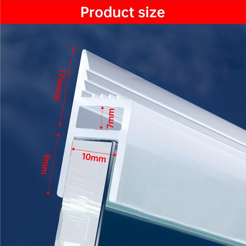 YXQ Frameless Shower Door Bottom Seal H-Type Double-Sided Self-Adhesive Door