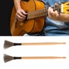 2Pcs Drum Stick Brush Wood Retractable Wire Combination Musical Instrument