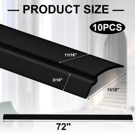 Maasechs 10 Pack 72" Vinyl Snap in Window Glazing Bead Resistant Window Frame Seal Snap in Glazing Bead Vinyl Spline (Black)