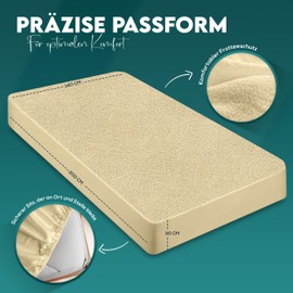 Utopia Bedding Mattress Protector, 140 x 200 x 30 cm, Waterproof, Oeko-Tex Certified Mattress Topper, Breathable, Mattress Protector, All-Round Elastic (Beige)