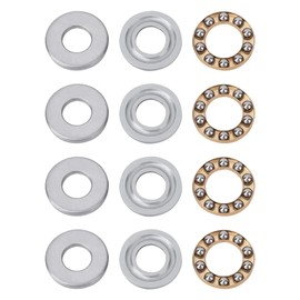 4 pieces F8-22M thrust ball bearings, 8 x 22 x 7 mm, thrust ball bearings, thrust ball bearings made of hardened bearing steel, ideal for mechanical engineering, model making, electric motors