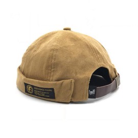 Clape Watch Cap Commando Work Beanie Corduroy Docker Leon Brimless Hat Rolled Cuff Harbour Hat Cap (Khaki)