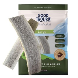 Good Trouble Pets Premium Elk Antlers for Large Dogs - All-Natural, Shed Antler Chews for Dental Health & Calming - Durable Dog Bones for Aggressive Chewers - Cruelty-Free, North American Sourced