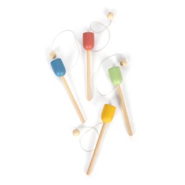 small foot Wooden Ball Catching, Set of 4, Game of Skill, Children Aged 3+ Years Old, 12609, Multicoloured