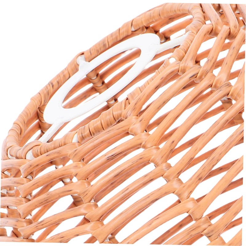 TEHAUX Artisan Crafted Retro Macrame Style Wicker Pendant Elegant Lampshade