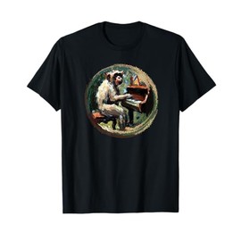 IMPRESSIONIST PAINTING OF MONKEY PLAYING PIANO T-Shirt