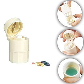 Tablet Crusher with Storage Box with Tablet Splitter Drinking Cup Kosmetex Daily Aid