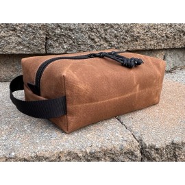Weston Outdoor Gear Waxed Canvas Dopp Bag, Saddle Brown 12oz, Handcrafted In USA by Weston Gear