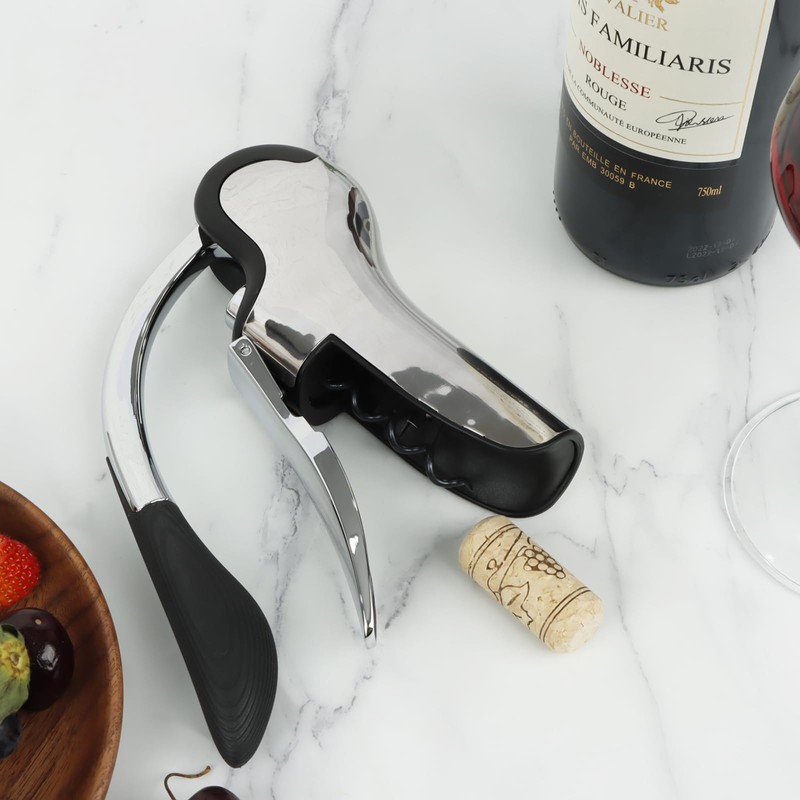 KAYCROWN Stainless Steel Wine Bottle Opener, Vertical Lever Corkscrew with