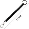 Txuolin Black Elastic Ropes Retractable Coil Springs Keychain, Anti-lost Key