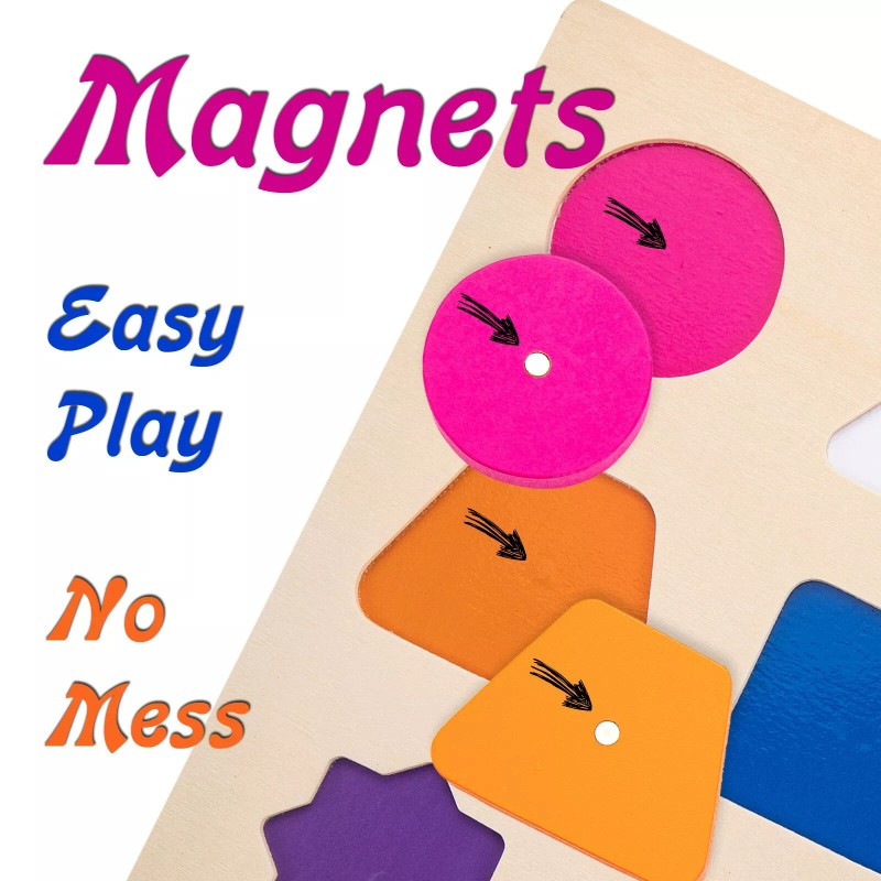 Driddle Magnetic Wooden Educational Shape Puzzle - Learn Colors &