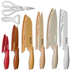 14-Piece Kitchen Knife Set - Stainless Steel Knives, Safety Sheaths Included, Dishwasher Safe, Ultra-Sharp Blades, Essential Kitchen Tools for New Homes