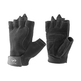 VIP Mens Womens Value Essentials Leather Breathable Weight Lifting Gym Training Gloves For Exercise Fitness Workout Gloves, Size Large, Black