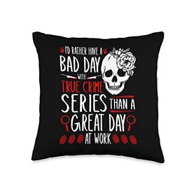 Bad Day With True Crime, Murder Show Junkie Murderino Throw Pillow