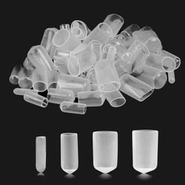 Rubber End Caps, 1/8" 1/4" 3/8" 1/2" Transparent Vinyl Cover Screw Thread Protectors Assortment Kit(10Pcs per 3mm 6mm 9mm 12mm)