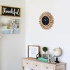 Honiway Wall Clock Battery Operated 12 in Rustic Wood Boho