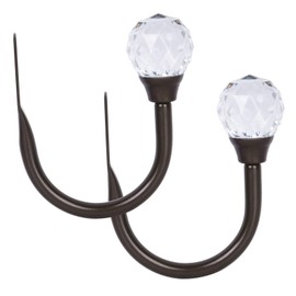 KAMANINA Decorative Curtain Drapery Holdbacks, Acrylic Diamond Finials, Bronze(1 Pair/2 Pack)